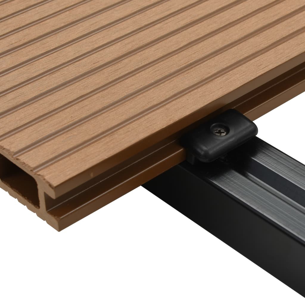 WPC Hollow Decking Boards with Accessories 15 m² 4 m Teak
